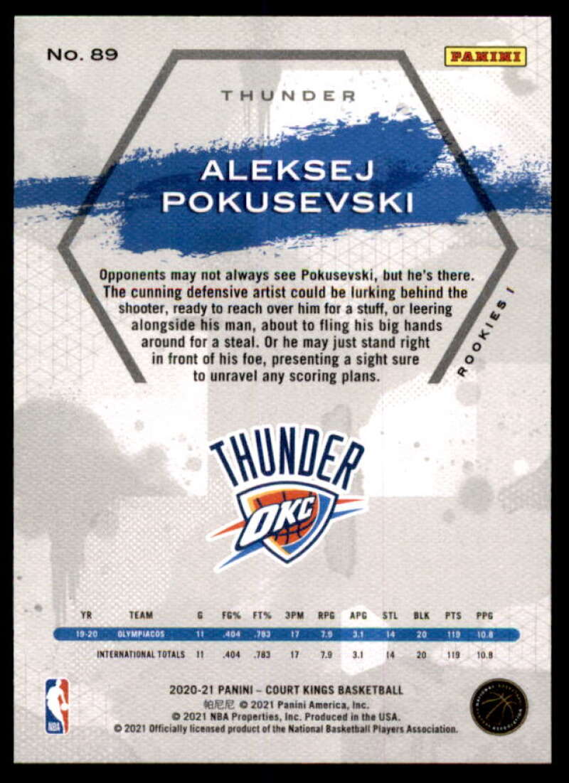 Aleksej Pokusevski RC Rookie Card 2020-21 Court Kings #89  Image 2