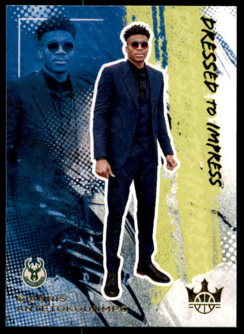 Giannis Antetokounmpo Card 2020-21 Court Kings Dressed to Impress #1  Image 1