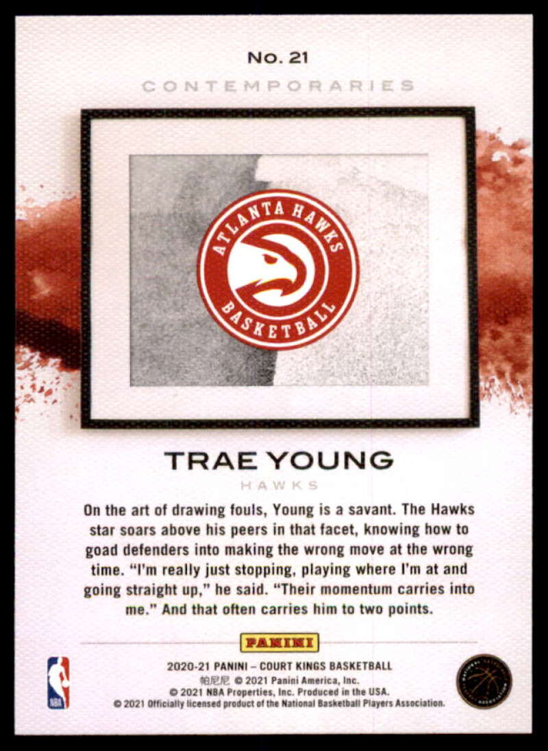 Trae Young Card 2020-21 Court Kings Contemporaries #21  Image 2