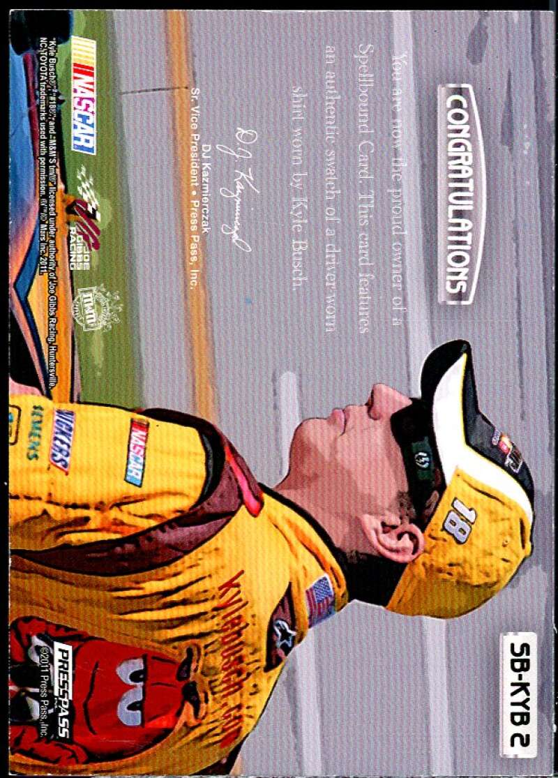 Kyle Busch U Card 2011 Press Pass Eclipse Spellbound Swatches #SBKB2  Image 2