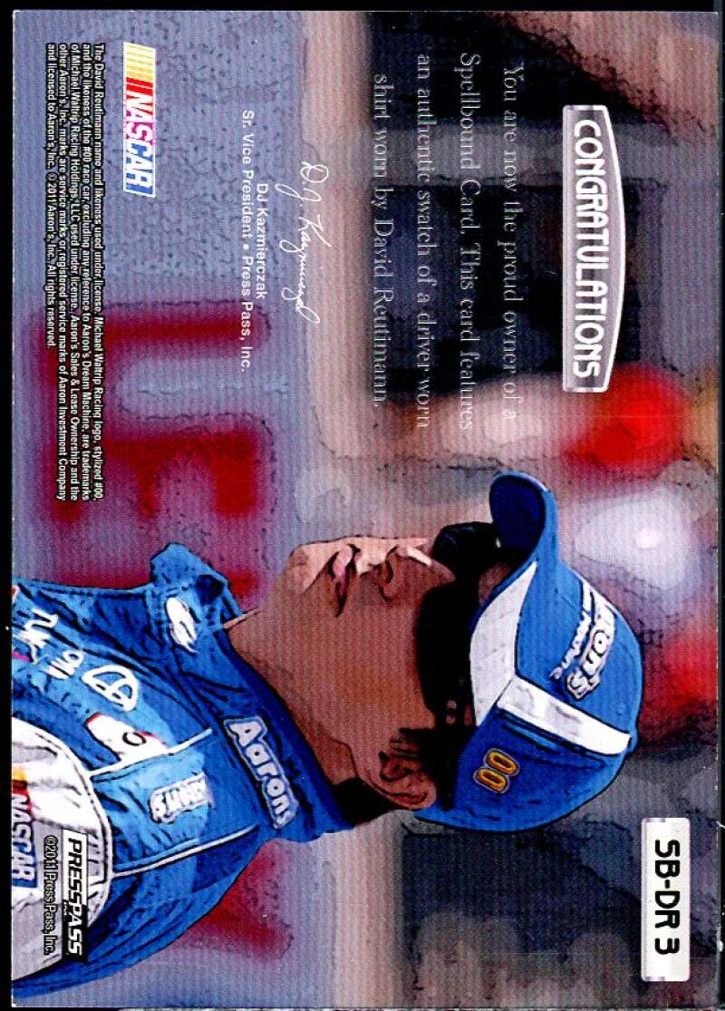 David Reutimann Card 2011 Press Pass Eclipse Spellbound Swatches #SBDR3  Image 2