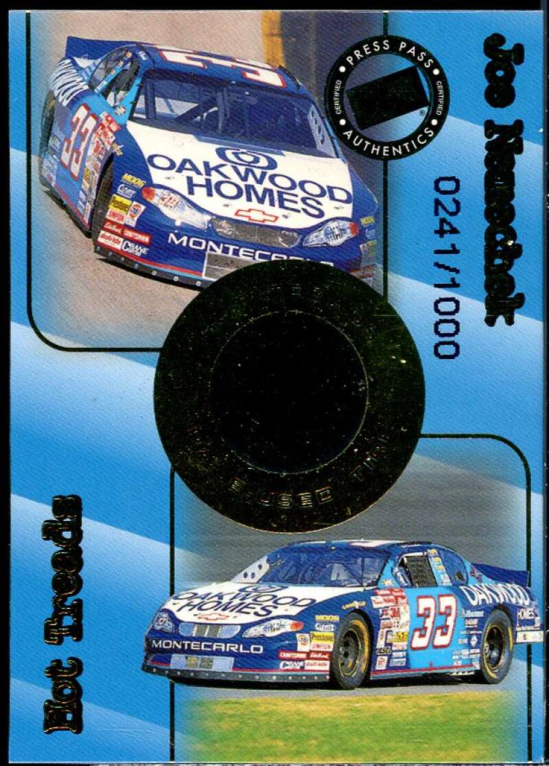 Joe Nemechek Card 2001 Press Pass Hot Treads #HT8  Image 1