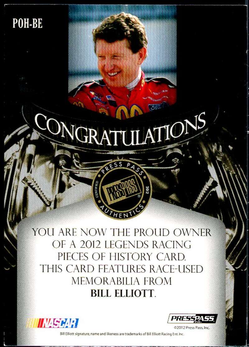 Bill Elliott Shoe 2012 Press Pass Legends Pieces of History Memorabilia #POH-BE  Image 2