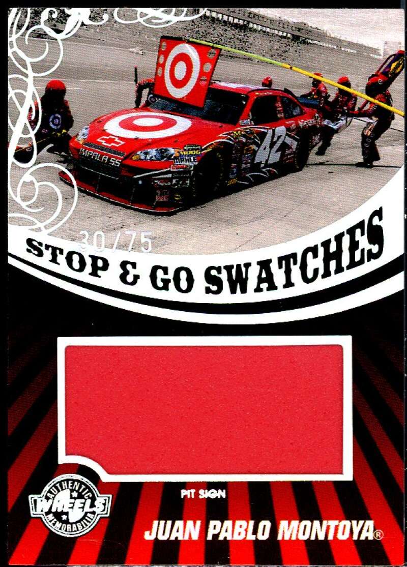 Juan Pablo Montoya 2009 Wheels Stop and Go Swatches Pit Sign Holofoil #SGSJPM  Image 1