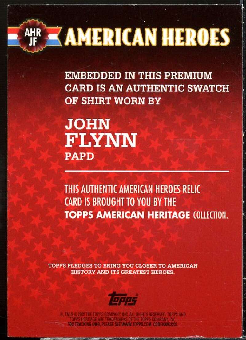 John Flynn Shirt 2009 Topps American Heritage Heroes American Heroes Relics #JF  Image 2