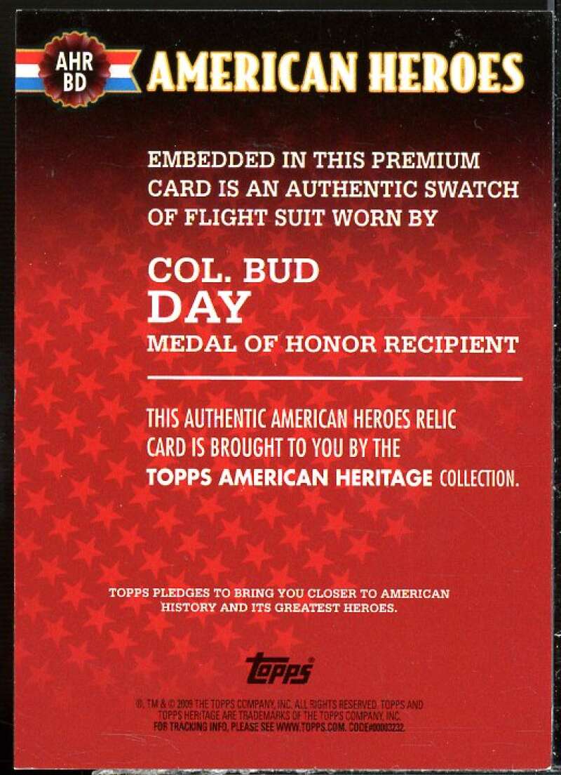 Col. Bud Day Flight Suit 2009 Topps Heritage Heroes American Heroes Relics #BD  Image 2