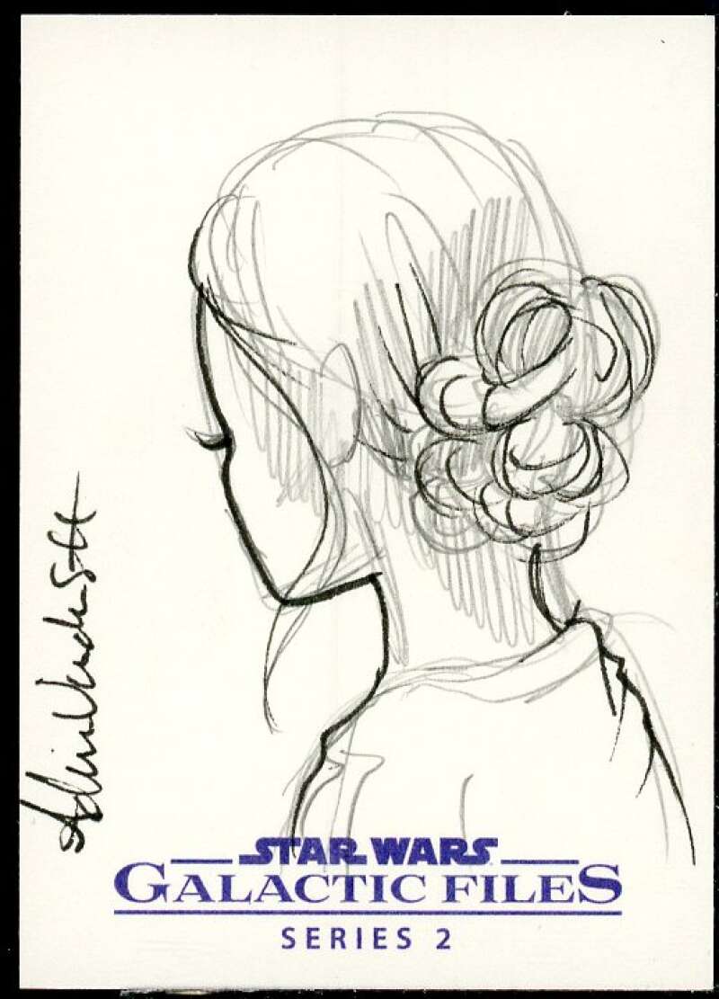 Adrianna Vanderstelt Autograph Sketch 2013 Star Wars Galactic Files 2  #1/1  Image 1