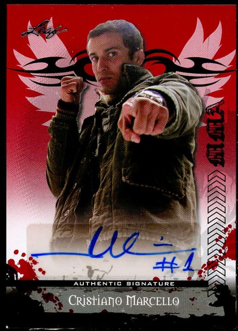 Cristiano Marcello Card 2010 Leaf MMA Autographs Red #AUCM1  Image 1