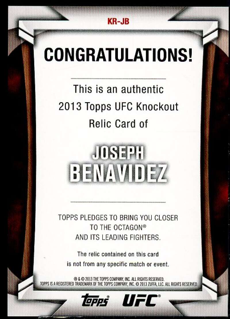 Joseph Benavidez Card 2013 Topps UFC Knockout Fighter Relics #KRJB  Image 2