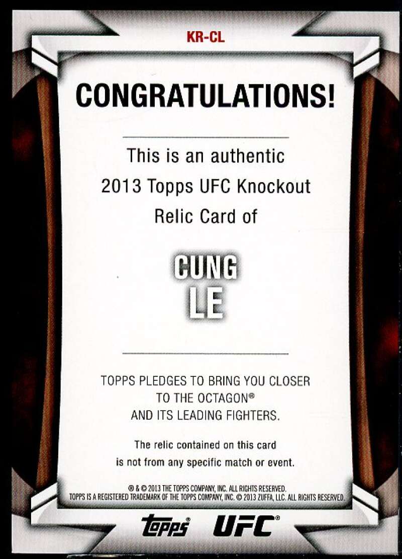 Cung Le Card 2013 Topps UFC Knockout Fighter Relics #KRCL  Image 2