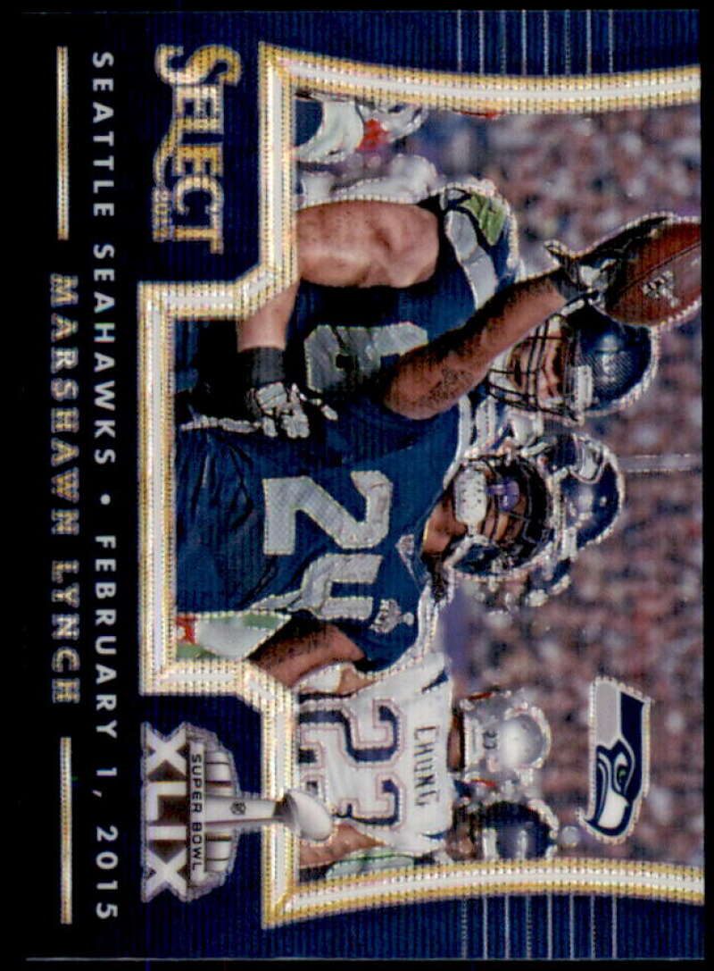 Marshawn Lynch Card 2014 Select Super Bowl Blue Mojo #39 Image 1