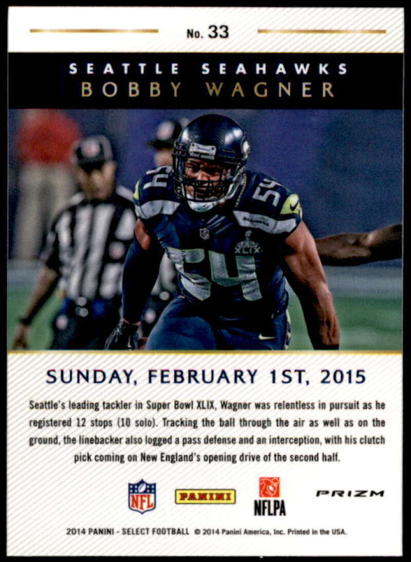 Bobby Wagner Card 2014 Select Super Bowl Blue Mojo #32 Image 2
