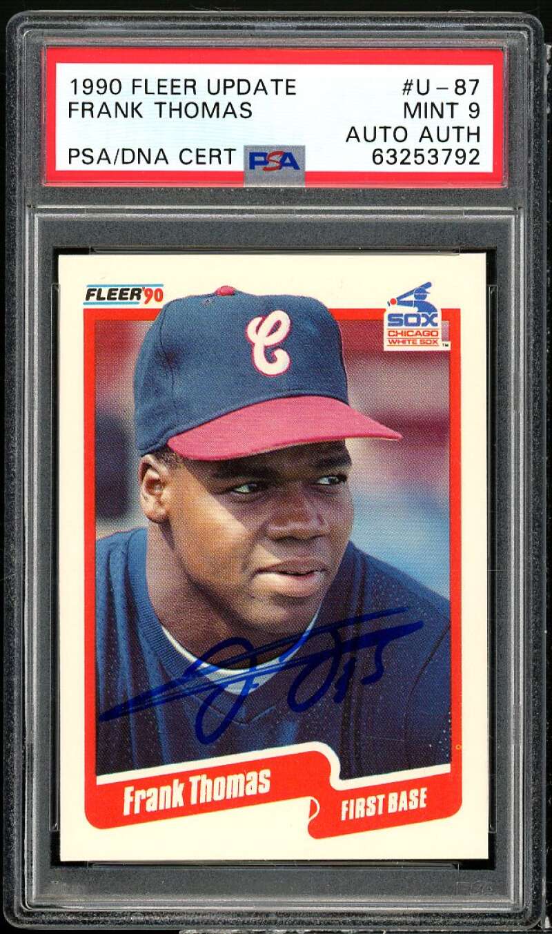 Frank Thomas Rookie Card 1990 Fleer Update #U-87 PSA 9 Auto Authentic Image 1