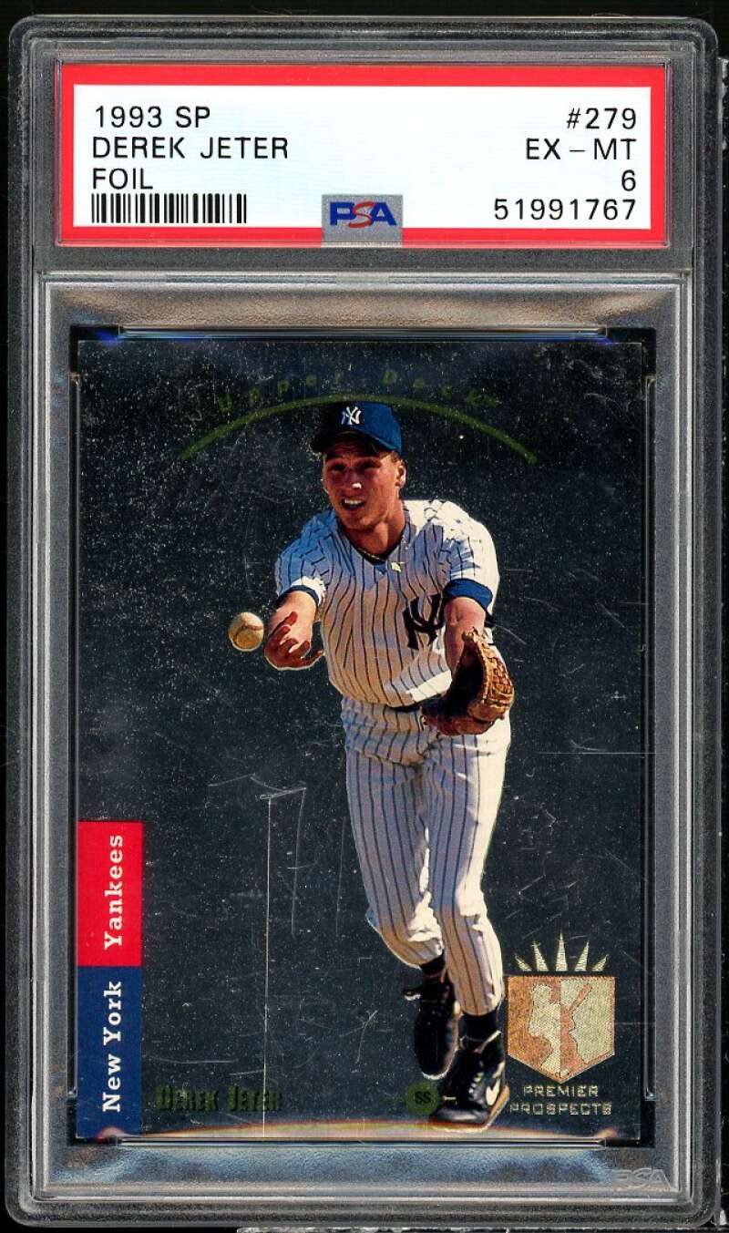 Derek Jeter Rookie Card 1993 SP #279 PSA 6 (scratches on holder) Image 1