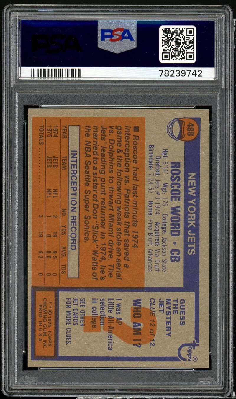 Roscoe Word Card 1976 Topps #488 PSA 8 Image 2