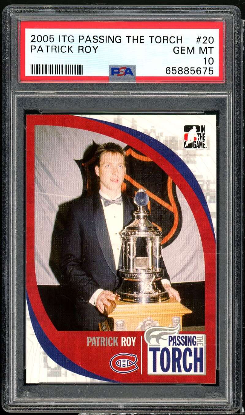 Patrick Roy Card 2005-06 ITG Passing The Torch #20 PSA 10 Image 1