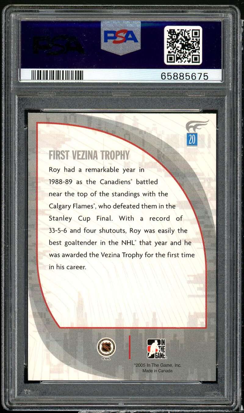 Patrick Roy Card 2005-06 ITG Passing The Torch #20 PSA 10 Image 2