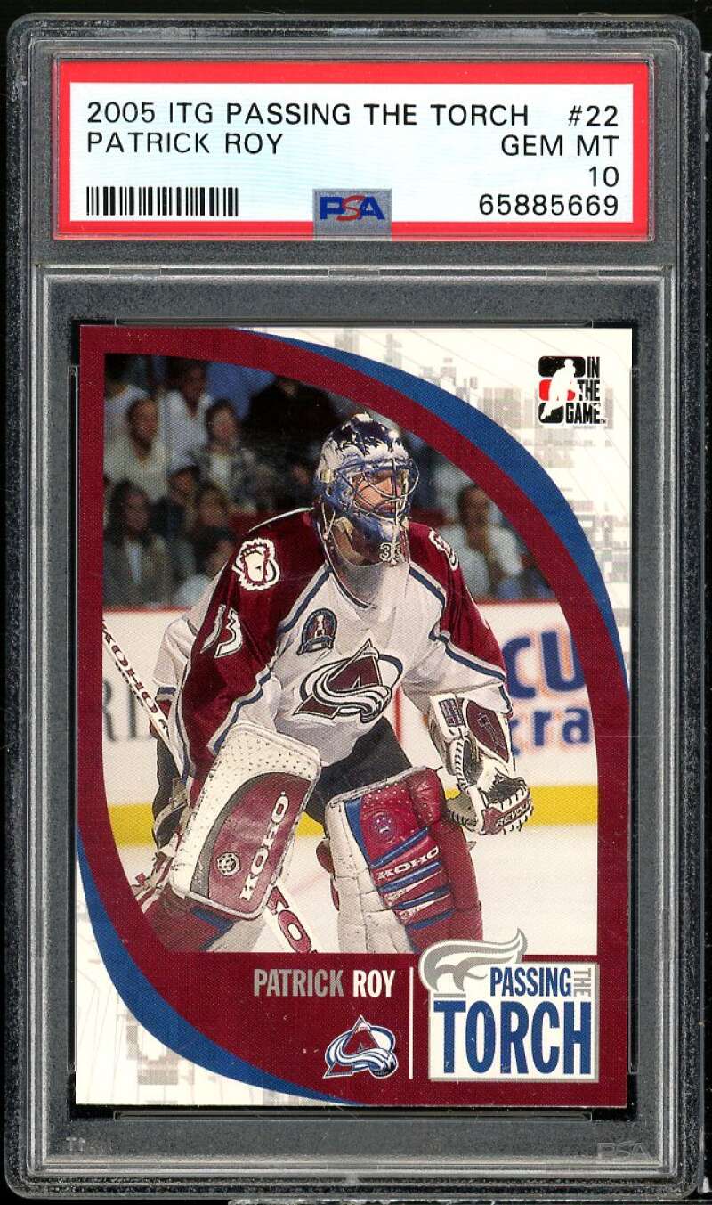 Patrick Roy Card 2005-06 ITG Passing The Torch #22 PSA 10 Image 1