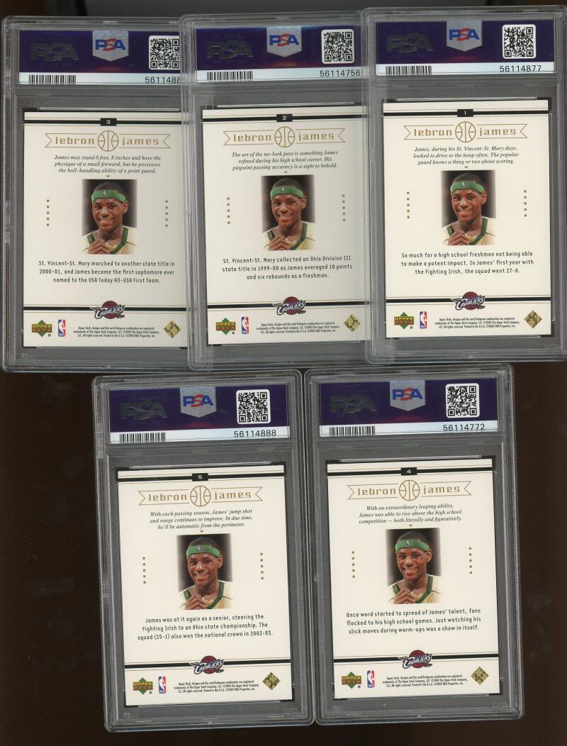 2003 Upper Deck Box Set Lebron James Rookie (1-30) Complete Set PSA 9 Image 2