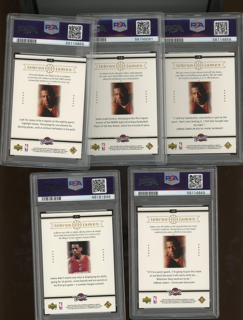 2003 Upper Deck Box Set Lebron James Rookie (1-30) Complete Set PSA 9 Image 6