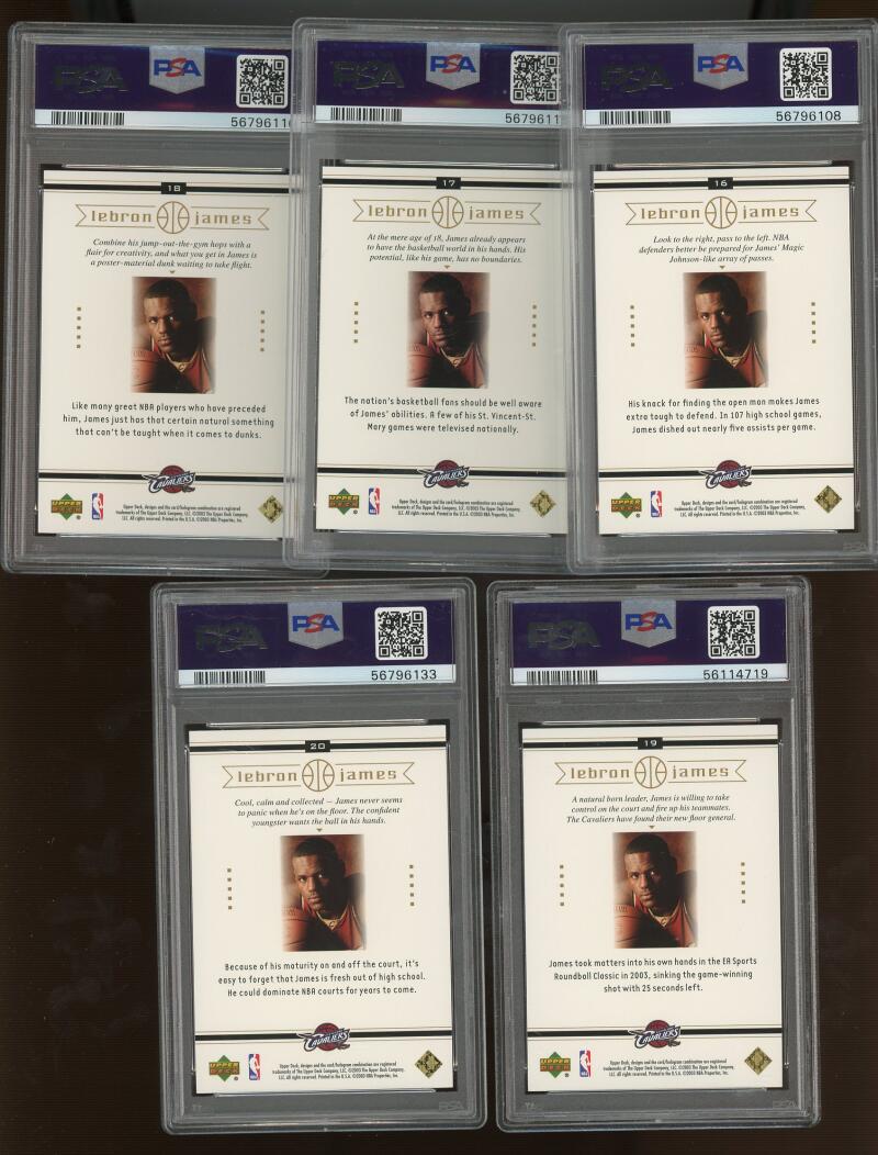 2003 Upper Deck Box Set Lebron James Rookie (1-30) Complete Set PSA 9 Image 8