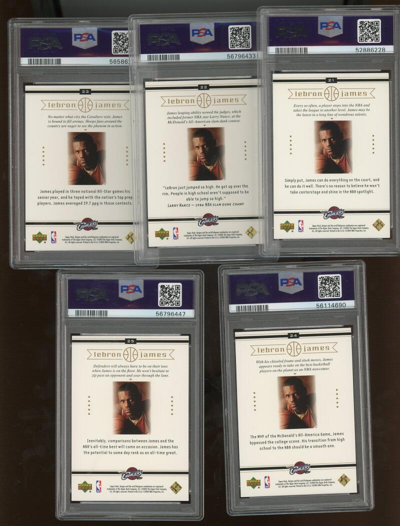 2003 Upper Deck Box Set Lebron James Rookie (1-30) Complete Set PSA 9 Image 10