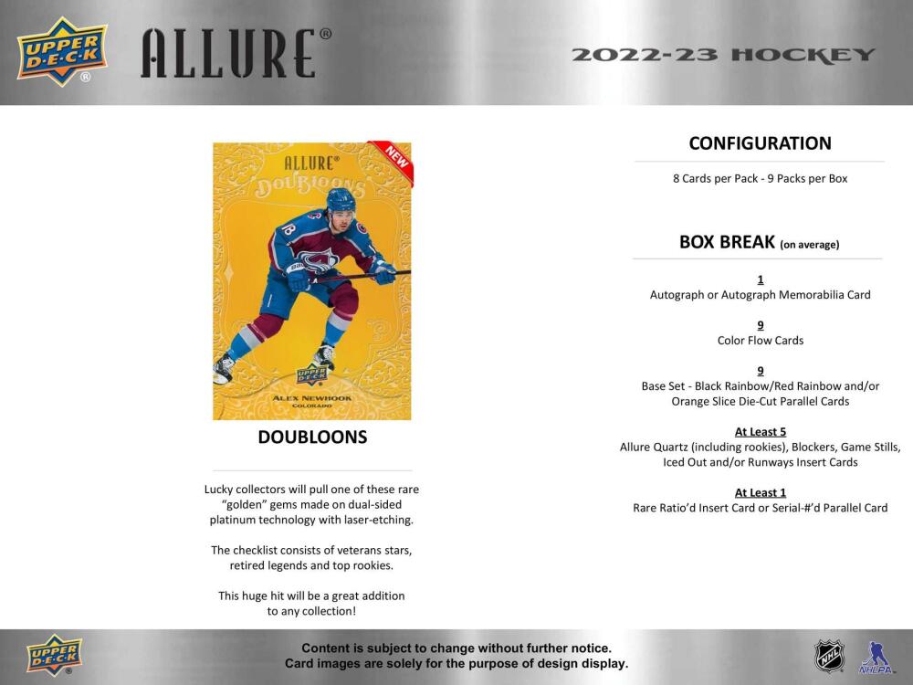 2022-23 Upper Deck Allure Hockey Hobby 18-Box Case Image 9