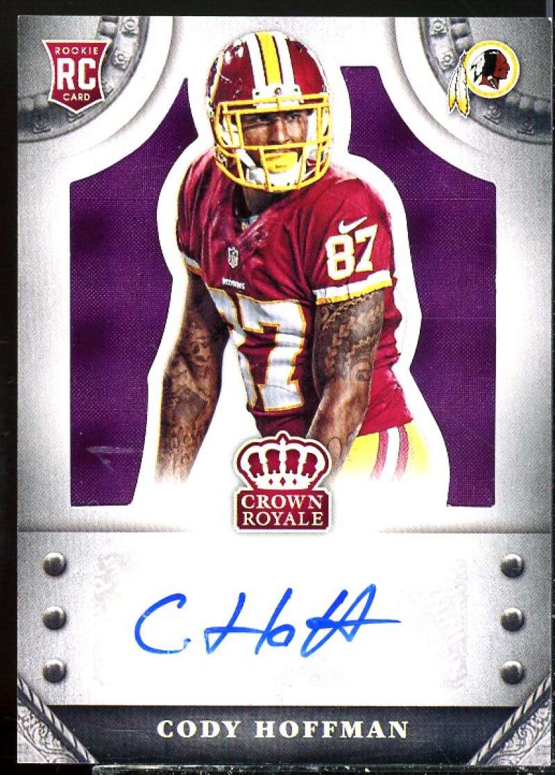 Cody Hoffman Rookie Card 2014 Crown Royale Rookie Signatures Purple Plaid #SCH  Image 1