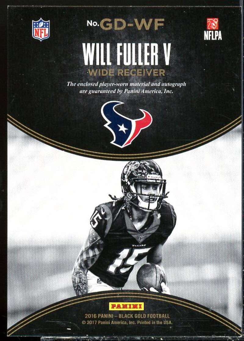 Will Fuller Rookie 2016 Panini Black Gold Grand Debut Autograph Jerseys Tag #21  Image 2