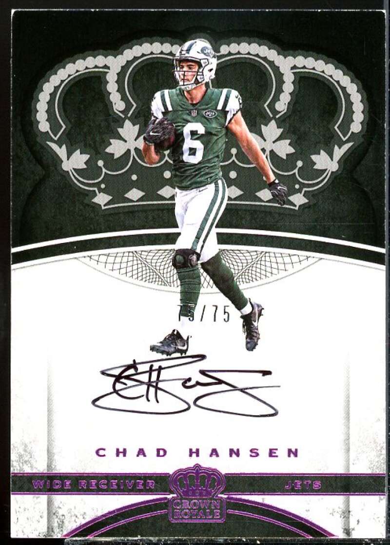Chad Hansen Rookie Card 2017 Crown Royale Platinum Rookie Autographs Pink #59  Image 1