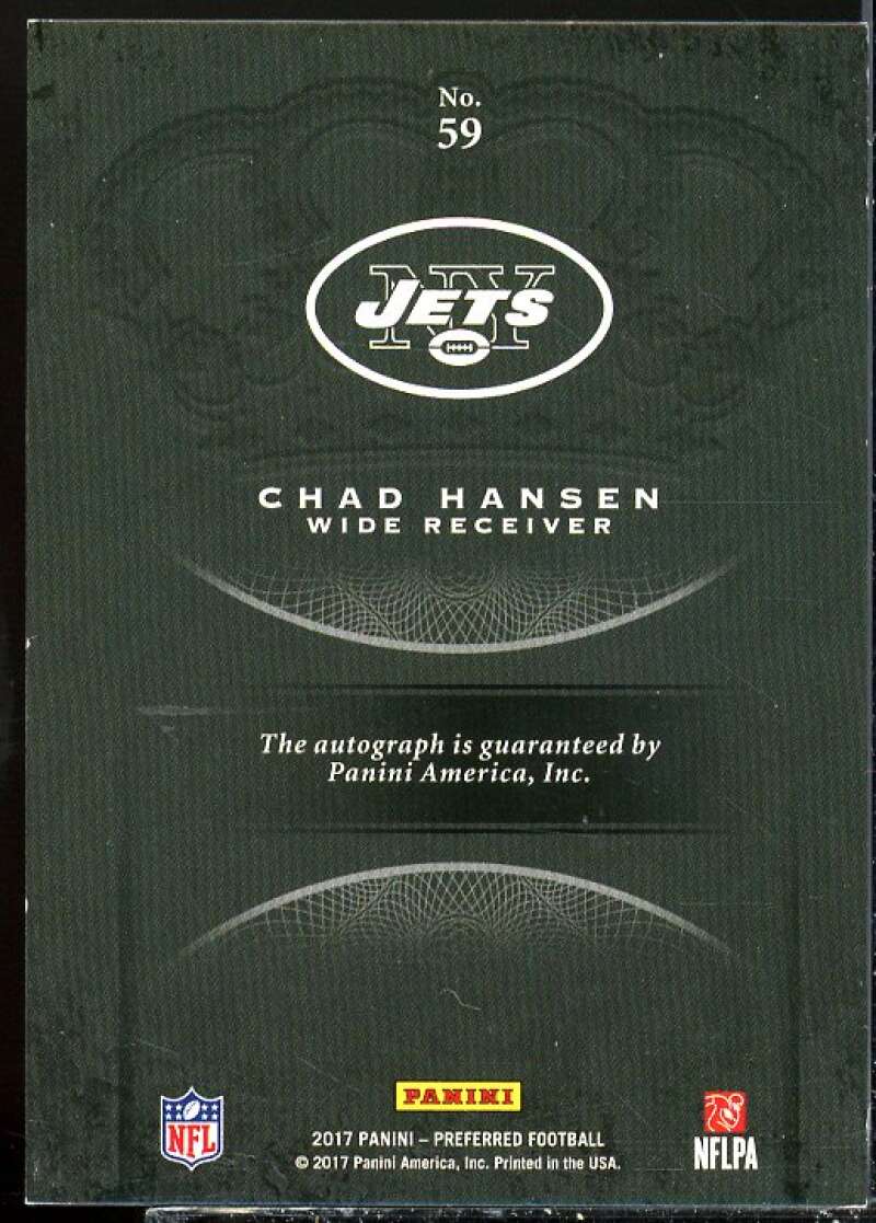 Chad Hansen Rookie Card 2017 Crown Royale Platinum Rookie Autographs Pink #59  Image 2