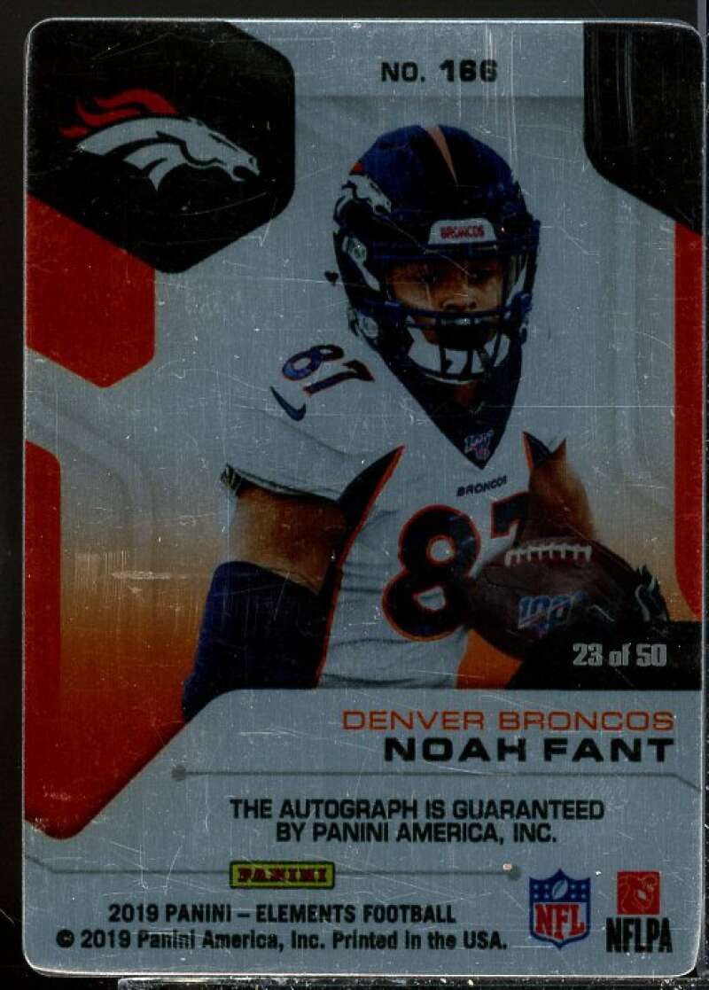 Noah Fant AU Rookie Card 2019 Panini Elements Gold #166  Image 2