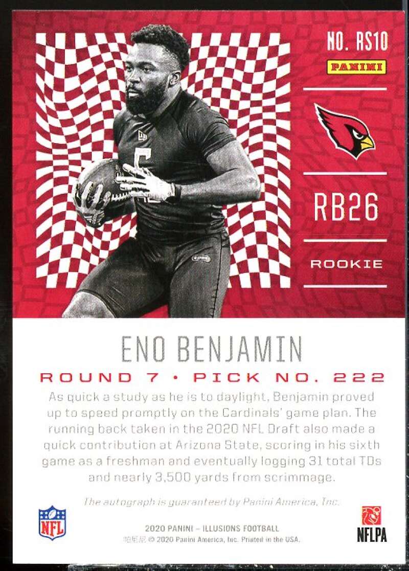 Eno Benjamin Rookie Card 2020 Panini Illusions Rookie Signs #10  Image 2