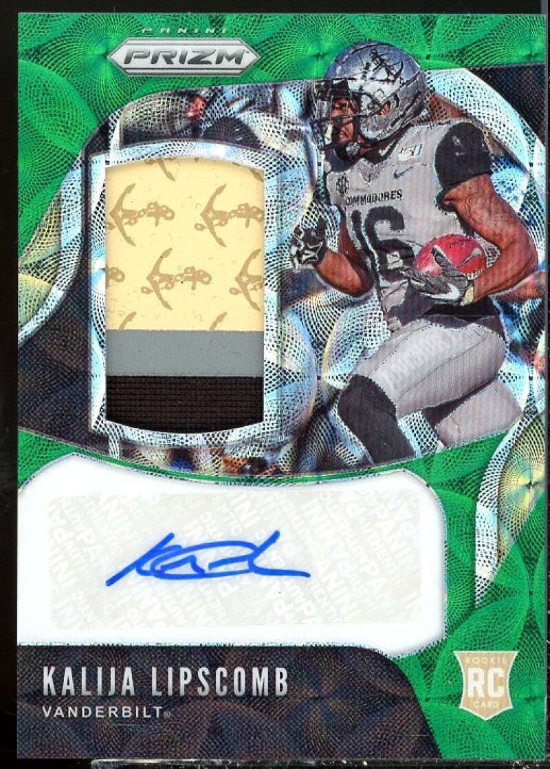 Kalija Lipscomb Rookie 2020 Panini Prizm Draft Picks Patch Autographs Green #19  Image 1