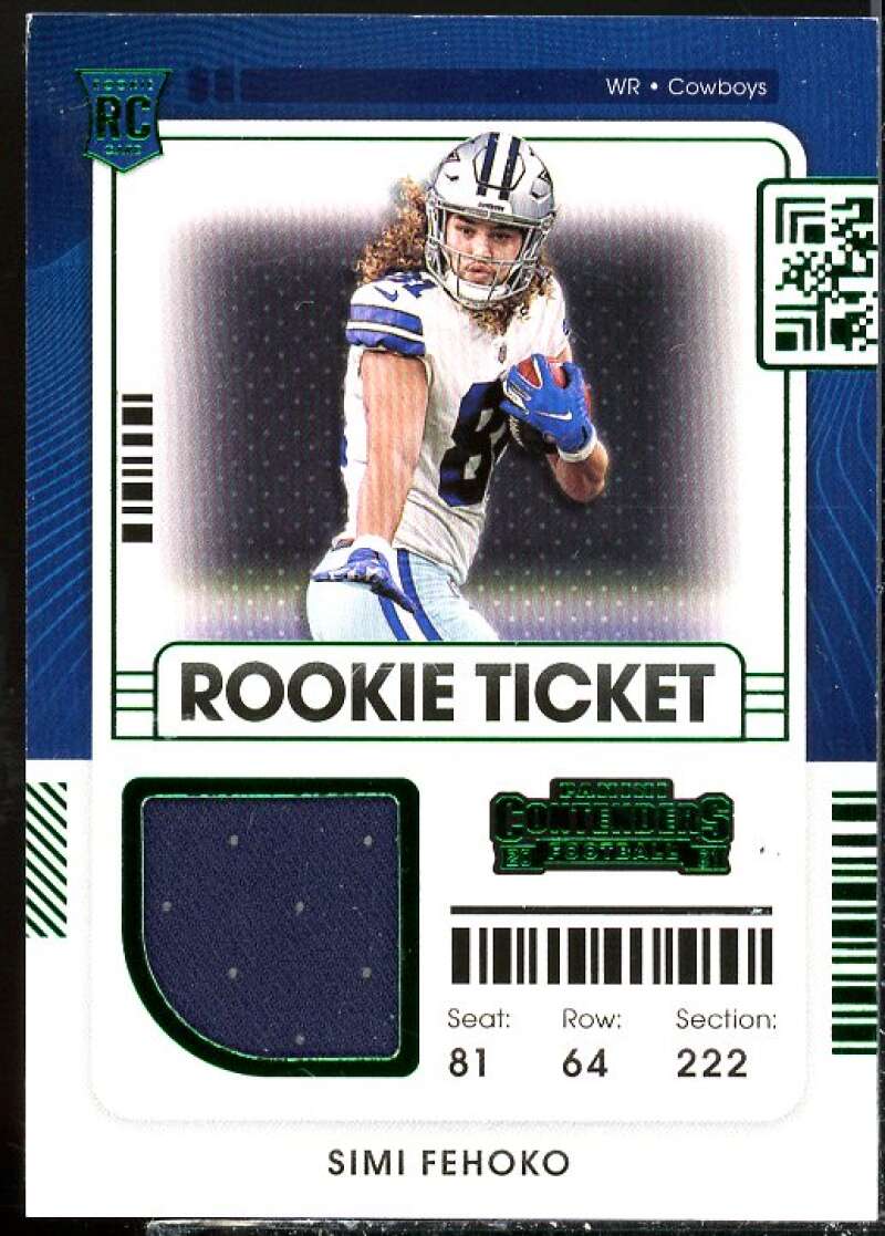 Simi Fehoko Rookie Card 2021 Panini Contenders Rookie Ticket Swatches #41  Image 1