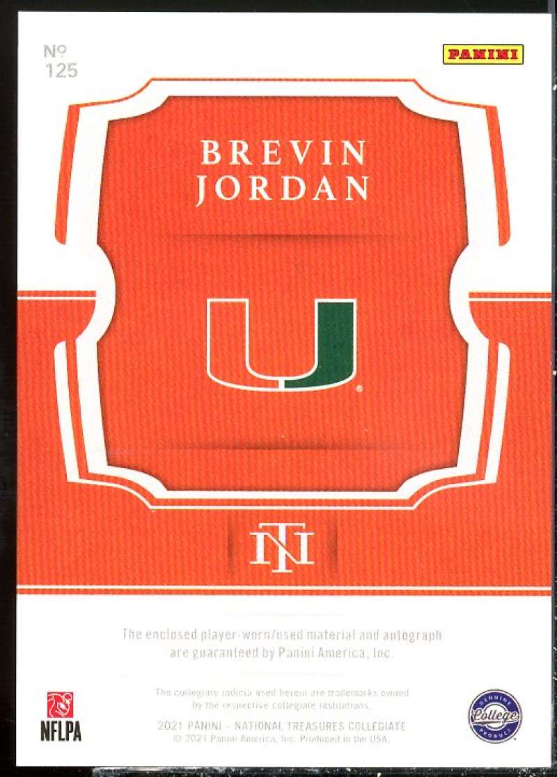 Brevin Jordan SL JSY Rookie 2021 Panini National Treasures Collegiate Blue #125  Image 2