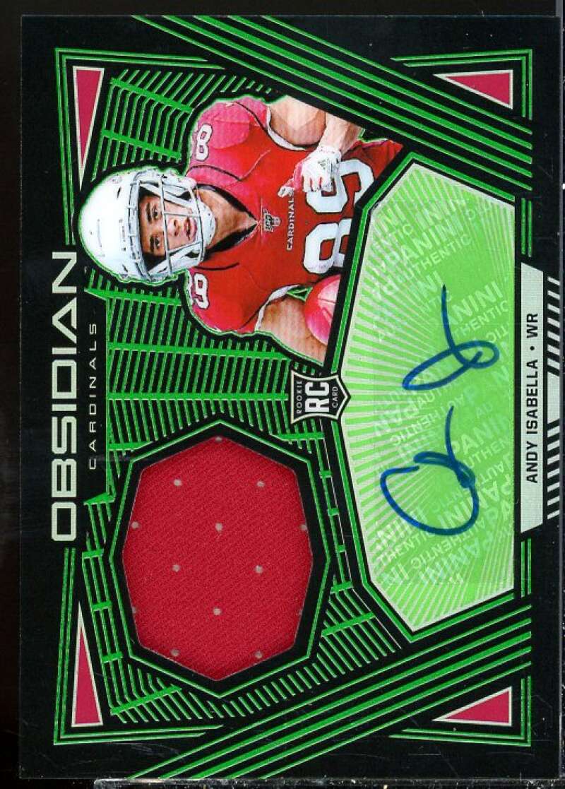 Andy Isabella 2019 Obsidian Rookie Jersey Autographs Electric Etch Green #27  Image 1