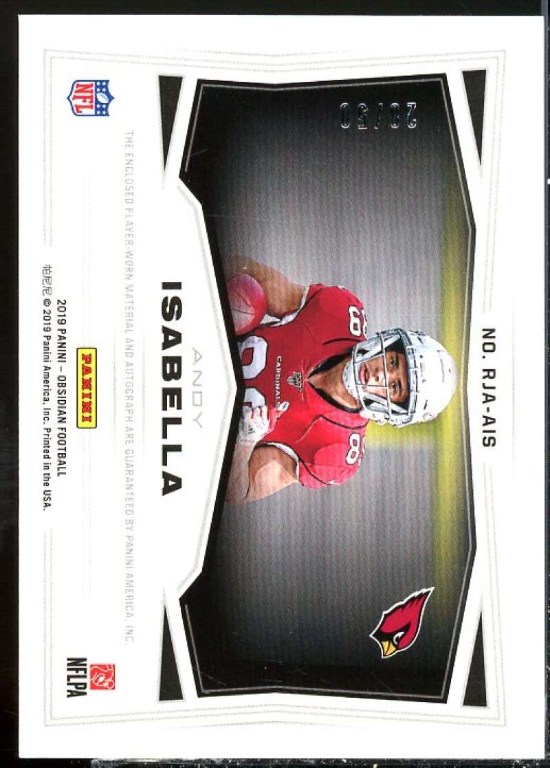 Andy Isabella 2019 Obsidian Rookie Jersey Autographs Electric Etch Green #27  Image 2