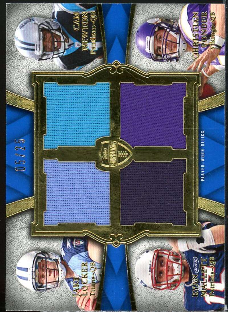 Locker/Cam Newton/Mallett/Ponder 2011 Supreme Rookie Relic Quad Combos #LNMP  Image 1