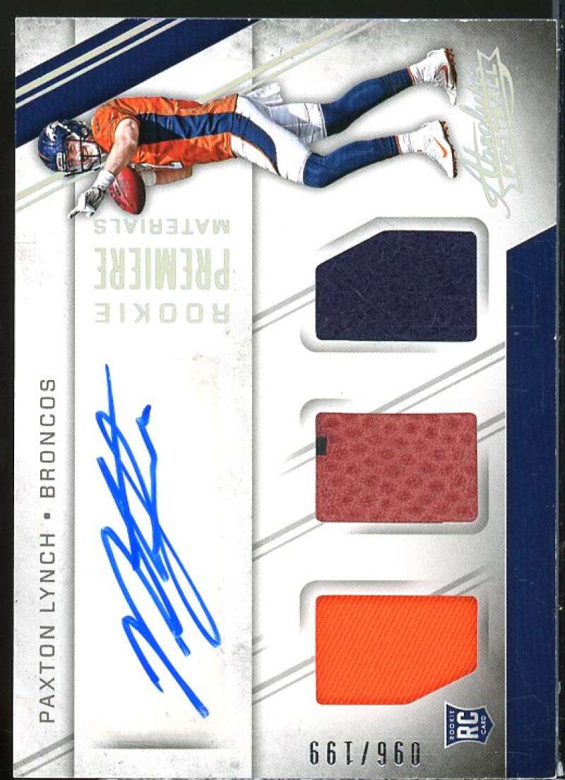 Paxton Lynch JSY AU/199 Rookie Card 2016 Absolute #209  Image 1