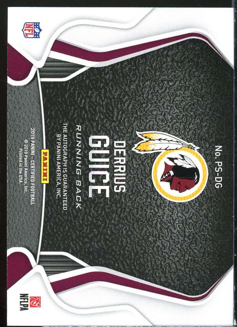 Derrius Guice Card 2019 Certified Potential Signatures Mirror Teal #8  Image 2