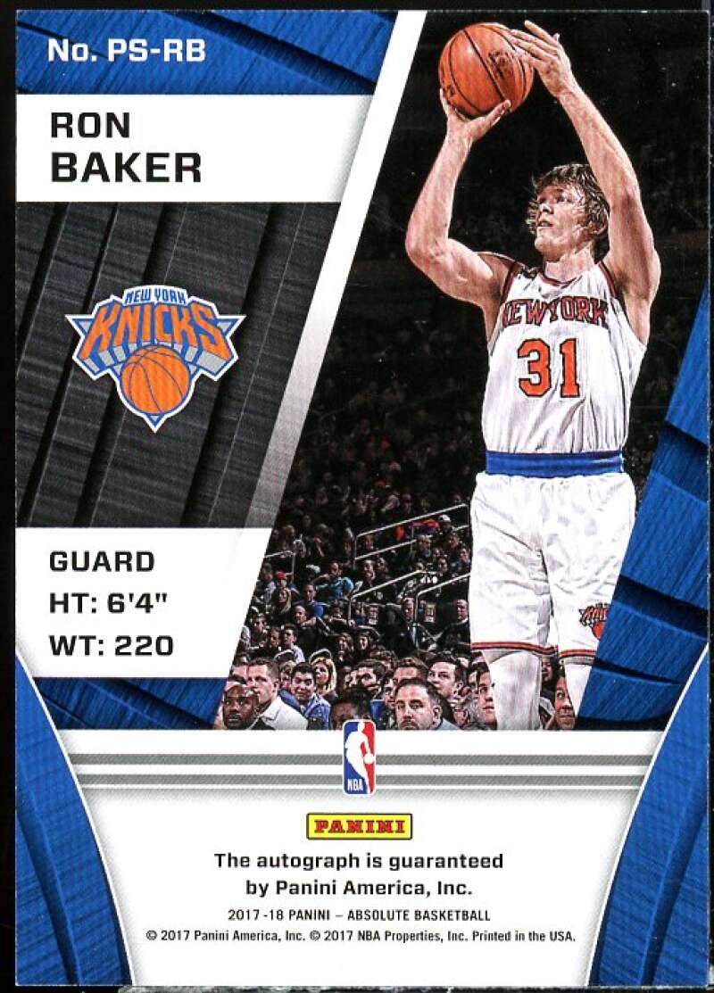 Ron Baker Card 2017-18 Absolute Memorabilia Precision Signatures Aqua #5  Image 2