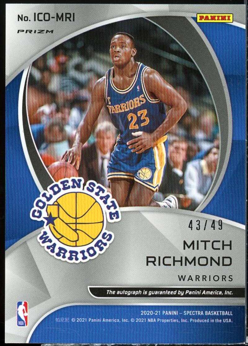 Mitch Richmond Card 2020-21 Panini Spectra Icons Autographs #4  Image 2