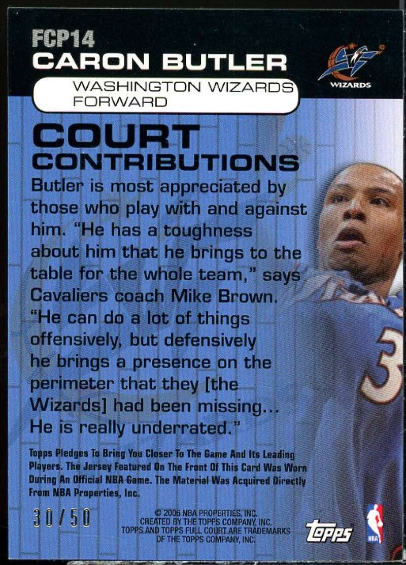 Caron Butler 2006-07 Topps Full Court Full Court Press Relics Triples #FCP14  Image 2