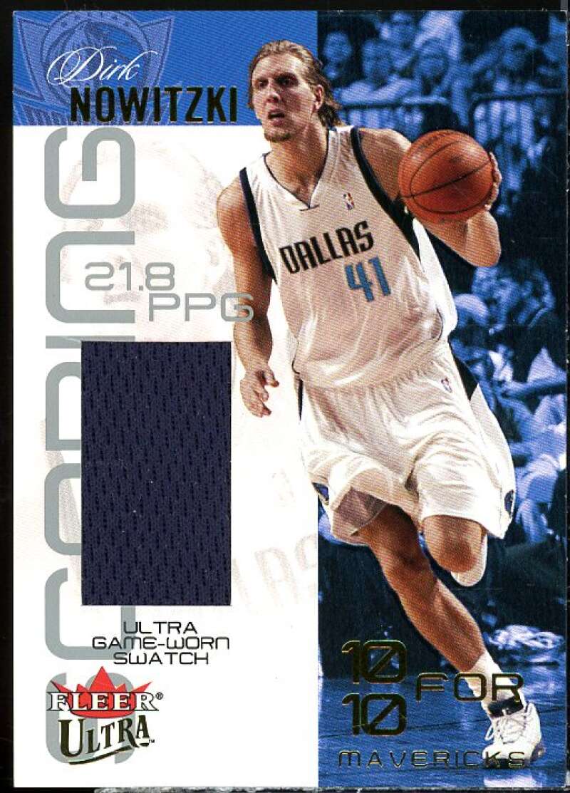 Dirk Nowitzki Card 2004-05 Ultra Ten for Ten Game Used Ultra Swatch #DN  Image 1