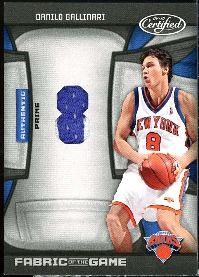 Danilo Gallinari Card 2009-10 Certified Fabric of the Game Prime #89  Image 1
