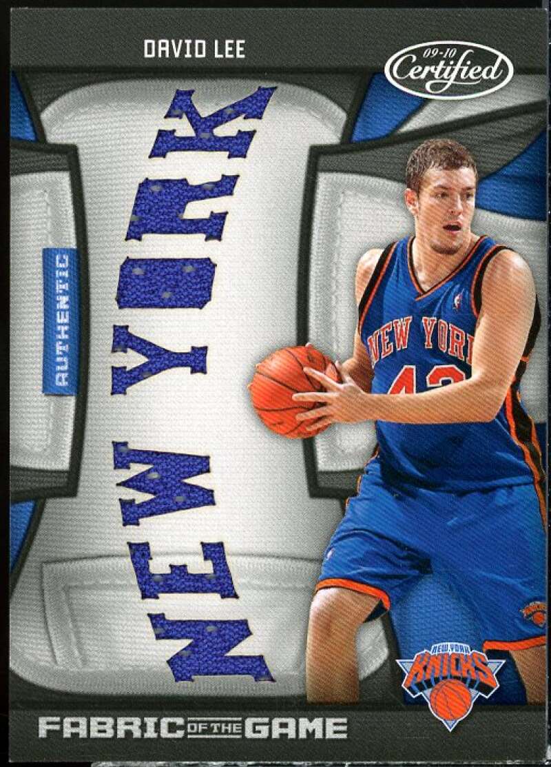 David Lee Card 2009-10 Certified Fabric of the Game Team Die Cuts #91  Image 1
