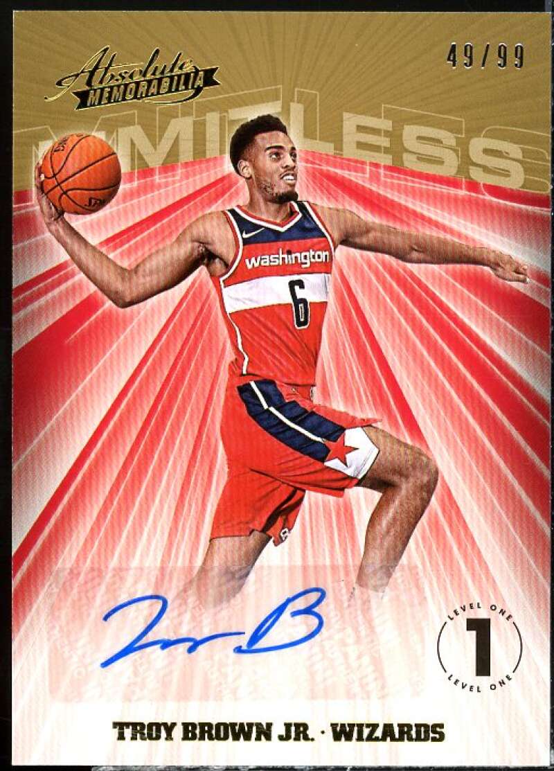 Troy Brown Jr. Card 2018-19 Absolute Memorabilia Limitless Signatures #5  Image 1