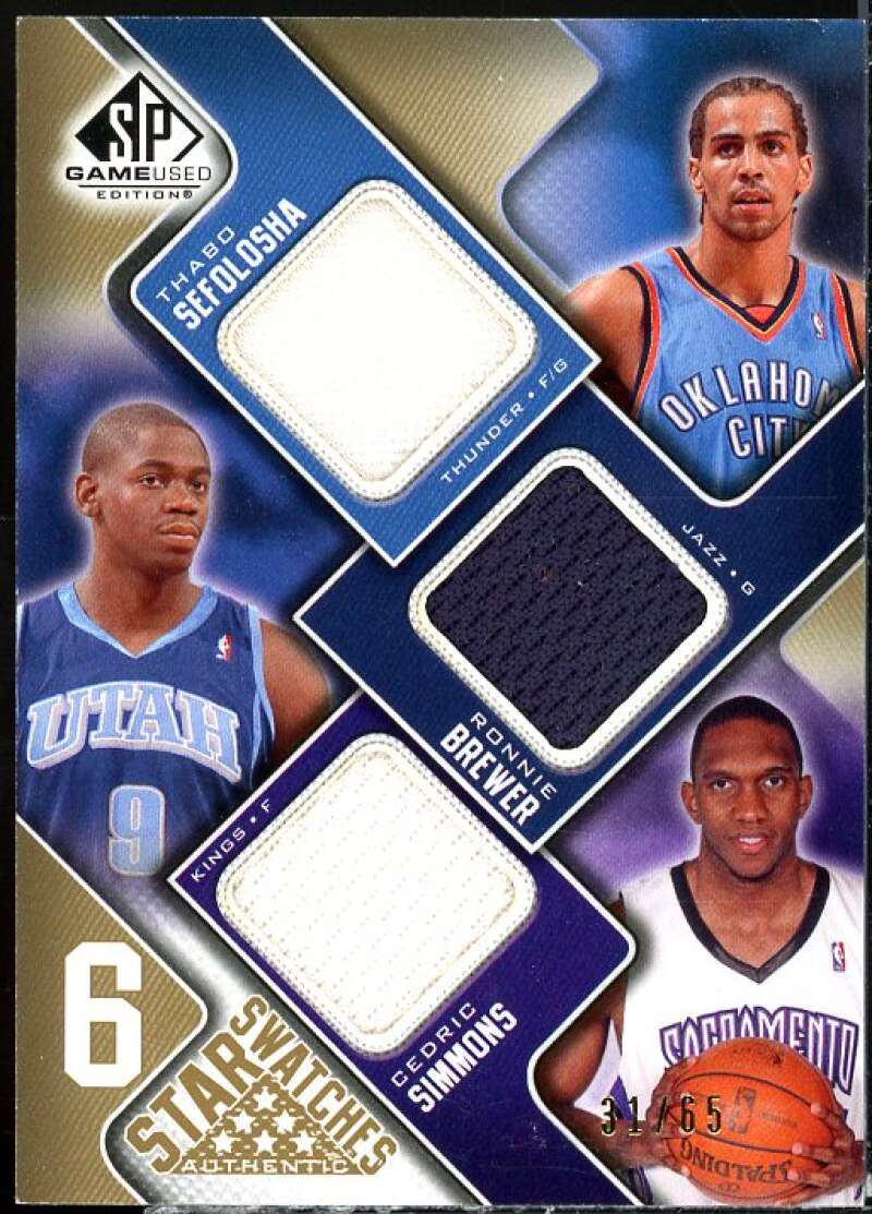 Douby/Balkman/Williams/Simmons/Brewer/Sefolosha 2009 SP Game Used Six Star JSYs #NNO  Image 1
