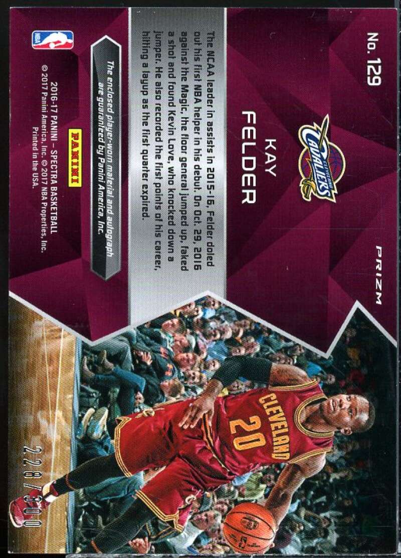 Kay Felder JSY AU Rookie Card 2016-17 Panini Spectra #129  Image 2